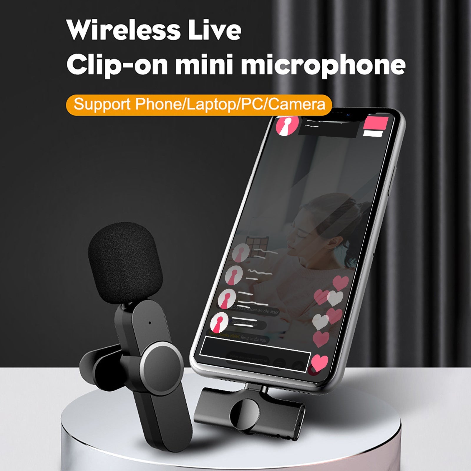 2021 NEW EP033 Wireless Lavalier Microphone Lapel Clip Mic For Android Phone Support Multi-channel Real-Time Mixing